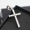 Zuanfa Moissanite Ankh Cross Necklace 925 Sterling Silver Pendant