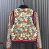 Women's Jackets designer Autumn and winter new lapel single-breasted contrast color preschoolers full print pattern double-sided jacket women's wear 888e