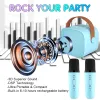 Speakers Mini Karaoke Machine for Kids, Portable Bluetooth Speaker with 2 Wireless Microphone for Adults with Led Lights