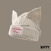 Brim Hats Ball Hooded Loverboy Ear Knit Double-Layer Autumn Winter Warm Pig Woolen Nisch Design Hip-Hop Cold 240229