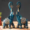 Annan heminredning 2st Lucky Elephant Harts Craft Nordic Style Staty Animal Sculpture Decoration Desktop Decoration Q240229