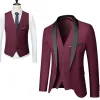 Suits Wedding Eveing Dress 3 Pieces Jacket+Pants+Vest Men Suit Set Slim Fit Tuxedo Male Blazer Customized British Style Bride Clothing