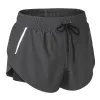 Calções femininos de secagem rápida falso 2 em 1 reflexivo correndo shorts meninas doubledeck ginásio yoga fitness jogging treino calças curtas logotipo personalizado