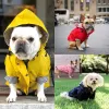 Raincoats hundvattentät regnrock Petjacka Bulldog Windbreaker Poodle Pug Bichon Puppy Coat Rainwear Pu S5xl Högkvalitativ hund Rainrock