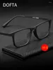 Solglasögonramar Dofta Ultra Light TR Titanium Eloy Optical Glasses Frame Men Square Recept Myopia glasögon för kvinnor 5682