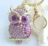 Charming Bird Owl Key Chain w Purple Rhinestone Crystals KPY03502C17034711