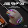 Мыши RGB USB Проводная игровая мышь 12800 точек на дюйм Регулируемая 9 клавиш Ergonomi ПК Ноутбук Офисные мини-мыши Ручка Программирование макросов