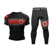 Sets compressão de terno esportivo de compressão MMA BJJ RashGuard Muay Thai Boxing Set Sportswear Men's Training Workout Tracksuit Fitness Gym Clothing