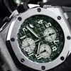 Modern horloge chronograaf AP polshorloge Royal Oak 26238TI Nieuwe groene schijf achterkant Transparant nieuw uurwerk Titanium Metaal 42 Diameter Quick Release horlogebandset