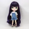 Poupées Icy DBS Blyth Doll Bjd Corps joint peau blanche NOUVEAU FACE FACE MATTE BL169 Purple Hair 30cm