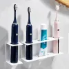 Têtes murales Mouping Brosse à dents électrique Noir porte-dentifrice étagère de salle de bain étagère de rangement blanc pour expédition de chute de maison