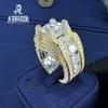 Anello in argento sterling personalizzato di alta qualità Anello in moissanite con gioielli personalizzati Anello Vvs Lab con diamanti Hip Hop