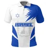 Polo da uomo Estate Bandiera Israele Polo da uomo Stampa 3d Emblema nazionale israeliano Camicie a maniche corte Camicetta sportiva casual da strada