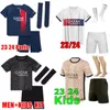 Maillots de Kids Jerseys 2023 ES KIT de futebol MBAPPE Jersey de futebol 23 24 Novos meninos de Paris Set shorts uniformes meias maillot foot top