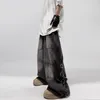 Erkekler Kot Gradyan Yıkanmış Kanatlar Parlamış Unisex Street Giysesi Bol y2k Haruku Gevşek Kırış Kotu Pantolon