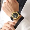 손목 시계 Crrju 남자 시계 최고 브랜드 오리지널 쿼츠 인간 방수 가죽 스트랩 캘린더 간단한 패션 일일웨어.