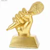 Autre décor à la maison trophée microphone prix chant fête musique faveurs récompenses décor trophées or maison discours accessoire enfants karaoké petite danse Q240229