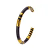 Designer new bamboo section titanium steel bracelet for women French simple enamel open stainless steel bracelet