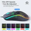 Мыши с высоким уровнем легкой USB -проводной rgb Gaming Mouse 7200DPI Honeycomb Shell Ergonomic для компьютерного ПК на рабочем столе черно -белый розовый новый