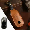 Leather Car Smart Key Case Cover Keychain Fob Protector Shell for Mercedes Benz S450 Maybach Accessories Keyring Holder