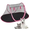 Mats Portable Folding Pet Tent House Dog Cage för liten hund myggnätkatt Playpen Puppy Kennel Antibite Big Dogs House