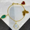 100% prata vermelho amor charme pulseiras mulheres designer charme pulseiras 4/quatro folhas-trevo rosa ouro joaninha cereja 5 motivos coração pulseira jóias de luxo sorte para meninasQ1