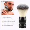 RANCAI barbe blaireau pinceaux de maquillage 1 pièces manche en bois poils Salon de coiffure barbier savon mousse rasage hommes outils de nettoyage 240228