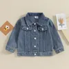 Toddler Baby Boy Denim Jackets Big Bro Lil Sis Letters Embroidery Matching Outerwear 240220