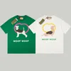 Italien stil hund bokstäver tryck tee designer t shirt vår sommar casual mode skateboard män kvinnor tshirt 24SS 0229
