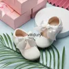 Flat shoes 2023 Kids Leather Shoes Girl Pink Bow ldrens Princess Party Rubber Sole Detachable DressH24229