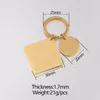 Keychains Mirror Polished Stainless Steel Key Chain Hanging Square Round Pendant Keyring For DIY Jewelry Making Keychain Wholesale 10pcs