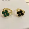 Anillos marca de lujo trébol diseñador anillo chino 18k oro verde blanco rojo negro piedra encanto anillos emoción uñas dedo anillos de compromiso joyería 240229