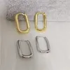 Hoopörhängen Fashion Silver Plated Oval Earring for Women Girls Party Hiphop Jewelry Gift EH407