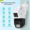 Double écrans WiFi Camera Ptz Ai Human Detection Human Outdoor 4K CCTV Surveillance Caméras 4MP Security IP IPSE