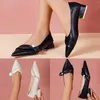 Femmes dames pour sandales à talons chaussures décontractées épaisses avec orteils pointus