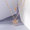 Aihua – collier ras du cou papillon brillant Simple pour femmes, chaîne de clavicule Double couche exquise, bijoux pour cadeaux de petite amie