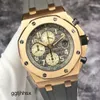 Mechanical Watch Movement Wristwatch AP Wrist Watch Epic Royal Oak Offshore Series 26470OR Mens Watch 18K Rose Gold Date Timer 42mm Automatic Mechanical Watch Warra