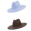 Bérets homme mode Fedora chapeau pour femmes polyvalent Panama 10 cm bord haut daim velours Jazz dame Gentleman à large bord