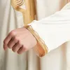 Abbigliamento etnico Uomini musulmani Dubai Arabia Ricamo Kaftan Robes Maniche lunghe Colletto alla coreana Eid Jubba Thobe Abito arabo Islam Medio Oriente