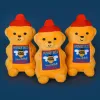 Brinquedos bonitos urso pote de mel brinquedo para animais de estimação divertido interativo anel de papel brinquedo filhote de cachorro bichon teddy ringer bb casca brinquedo do cão de pelúcia suprimentos para animais de estimação