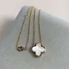 Designer Van Bracelet cleef Clover Necklaces vanlies cleefity Pendants Mother-of-pearl Stainless Steel Plated for Women Valentine's Mother's Day Jewelry-gift