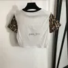 Women's Blouses Shirts Summer Designer Clothes Women Letter Shirt leopard-print short sleeve patchwork monogram short T-shirt white Black Large size S-XL 240229