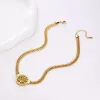 Толстая цепочка с микроинкрустацией цирконом, кулон «Древо жизни», женское ожерелье в стиле хип-хоп из 14-каратного золота