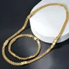 Colar brincos conjunto de luxo 18k cor ouro 7mm corrente para homens mulheres pulseira jóias moda festa presentes natal acessórios