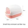 Boxes Pet Sandbox Kitten Tray Bedpan Closed Cat Litter Box Large Capacity Plastic AntiSplash Cats Toilet Cleaning Bath Pet Supplies