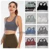 2024.LL Yoga Fashion designer yoga clothes energy women sports underwear cross bra sexy silicone cotton pad 91TM