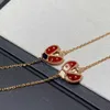 Designer Jewelry Luxury Bracelet VanCA Sterling Silver Ladybug Bracelet Plated with 18K Rose Gold Precision Star Ladybug Handicraft