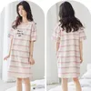 Women's Sleepwear Cotton Summer Nightgowns Ladies Short-sleeved Nightdress Thin Loose Simple Home Clothes Girls Casual Sleepshirts