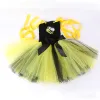 Abiti Tutu da calabrone per neonate Vestito di compleanno Costume di Halloween per bambini Abiti cosplay da ape con set di fasce per ali