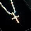 1.2 Inch 10K 14K Solid Gold Cross Hot Selling Round Brilliant Cut Vvs Moissanite Fine Jewelry Pendant For Men Women